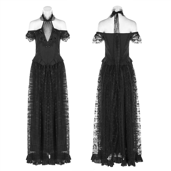 Gothic Gorgeous Off Shoulder Lace Dress