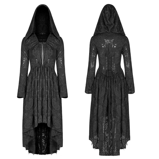 Dark Witch Mid-length Cardigan with Hood