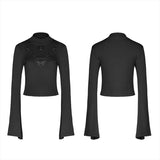 Collar V-neck division tied with rope knit top