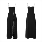 Sexy small V-neck braces dress