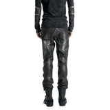 Top Sale Vintage Leather Punk Pants With Awl Nail On Knee