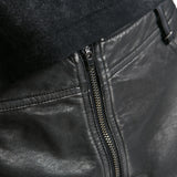 Top Sale Vintage Leather Punk Pants With Awl Nail On Knee