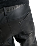 Top Sale Vintage Leather Punk Pants With Awl Nail On Knee