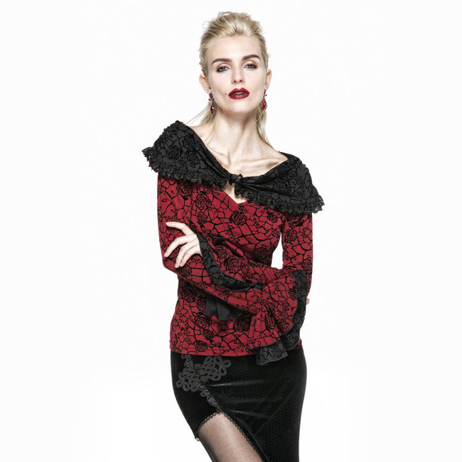Retro Long Top T-shirt Cotton Woman Fashion Gothic T-shirt