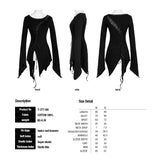 Asymmetric Cotton Inner Tight Long Sleeve Gothic T-shirts