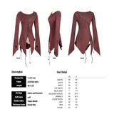 Asymmetric Cotton Inner Tight Long Sleeve Gothic T-shirts