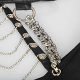 Women's Punk Personality Iron Chain Around Neck Strapless Top