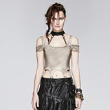 Women's Punk Personality Iron Chain Around Neck Strapless Top