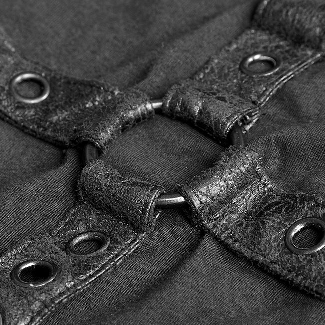 Black Sleeveless Stripe Tank Tops Punk Vest For Men