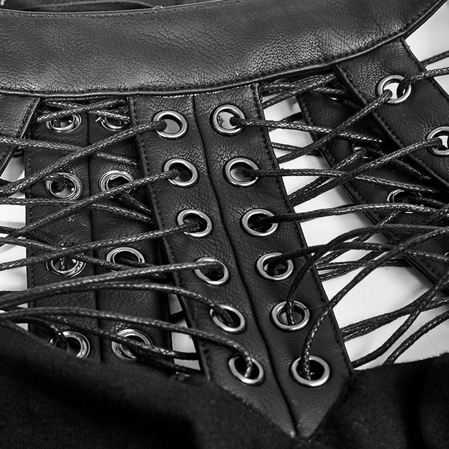 Black Sexy Spider Pattern 100% Cotton Skinny Backless Punk Shirts