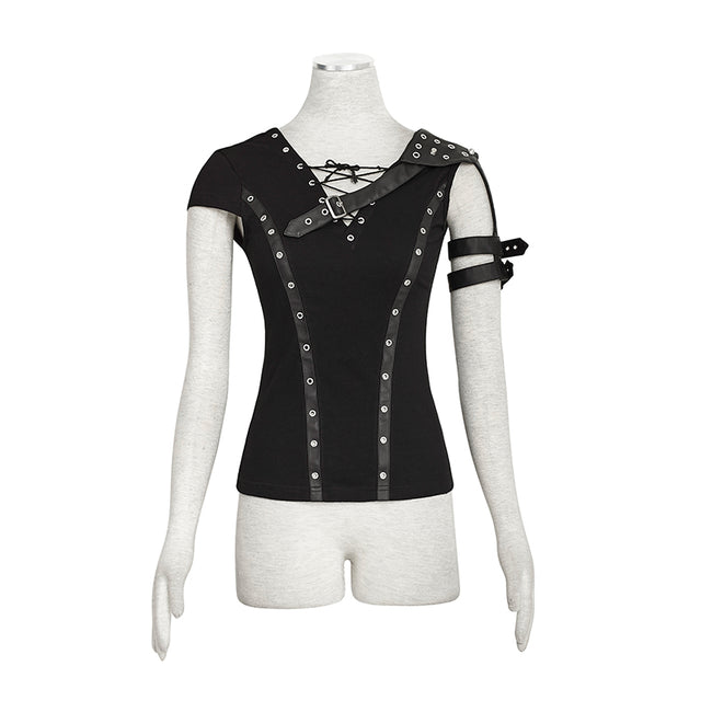 Steampunk Top Crocheted Strape Backless Punk Shirts For Women