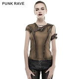 Steampunk Top Crocheted Strape Backless Punk Shirts For Women