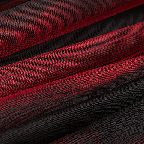 Dark Red and Black Gradient Half Skirt