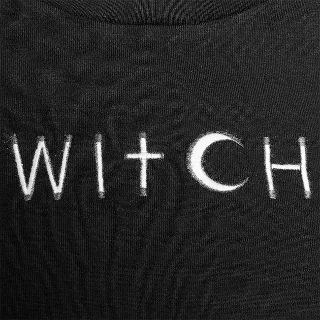 Dark High Collar "Witch" Trumpet Sleeve Knitted Top