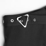 "Hardcore Girl" series simplest short front and long back pleated skirt