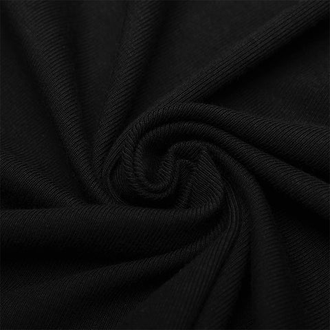 Embroidered V-neck horn sleeve T-shirt