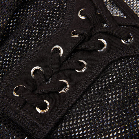 Punk daily perspective silver mesh camisole