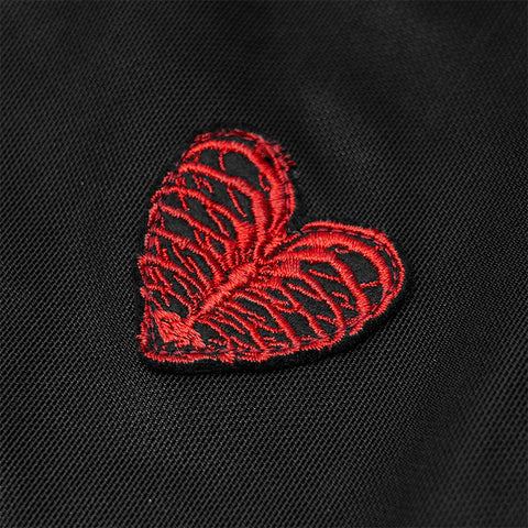 Daily peach heart paste cloth mesh t-shirt