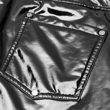 Punk Mechanical Patent pu Leather Trousers