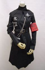 Black High Neck Visual Long Sleeve Punk Coat