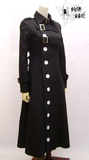 Single Breasted Long Sleeve Junior Punk Trench Coat