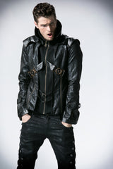 Fashion Chinchilla Leather Punk Coat