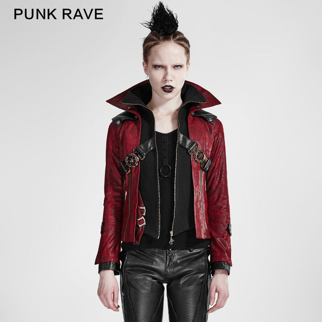 Fashion Chinchilla Leather Punk Coat