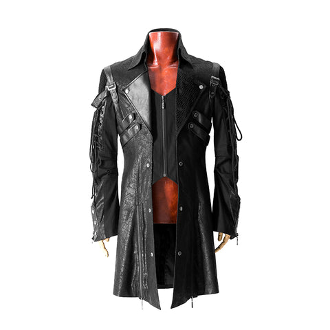 Studded Special Hot Fit Leather Long Gothic Coat