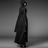 Black Sexy Oversized Hooded Gothic Trench Coats For Young Women