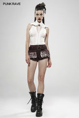 Steampunk viper stonewashing shorts
