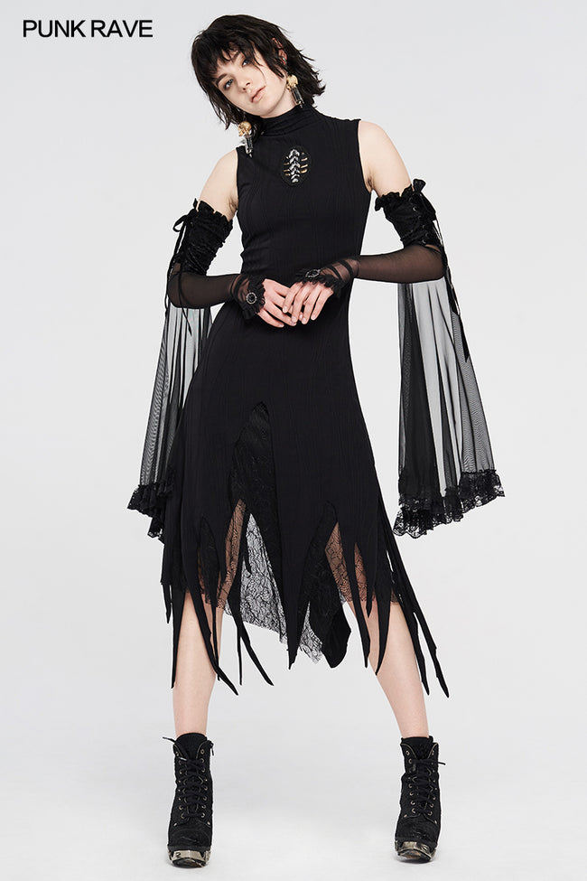 Darkness magic irregular knit dress