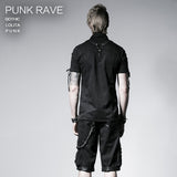 Top Sale Rope-tying Short Sleeve Denim Punk Shirts