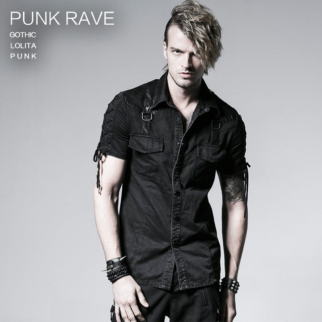 punk dress shirts Punk Style Short Sleeve Shirt Punk Design