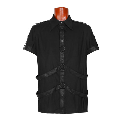 100% Cotton Short Sleeve Punk Shirts For Men