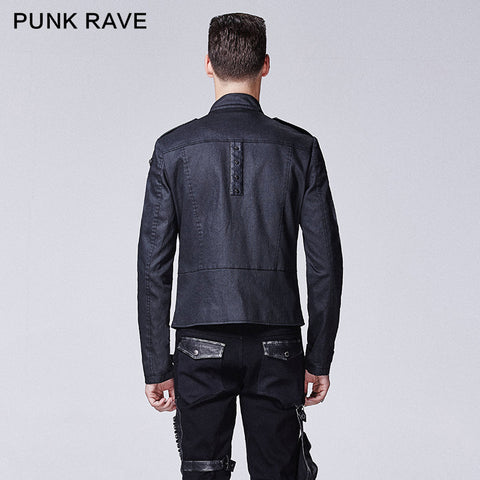 Across An Arm Printed Skull Punk Jacket For Men