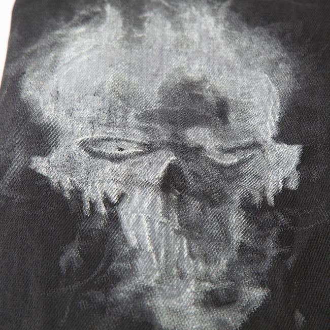 Across An Arm Printed Skull Punk Jacket For Men