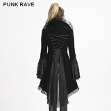 Winter Long Flare Sleeves Gothic Trench Coats With Swallowtail