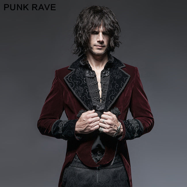 Fashion Classical Gentle Long Gothic Jacket With Velour