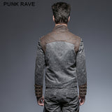Steampunk Zipped Short Punk Jacket With Stand-up Collar