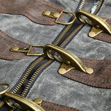 Steampunk Zipped Short Punk Jacket With Stand-up Collar