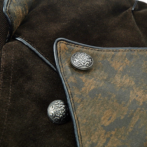 Military Cape Style Modern Gothic Trench Coats For Men
