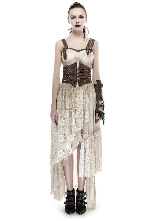 Steampunk Vintage Retro Underbust Corset Waist Belt Sexy Leather Girdles For Women Accessories