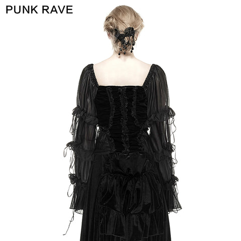3D Handmade Slik Gorgeous Extra Long Gothic Shirt For Women