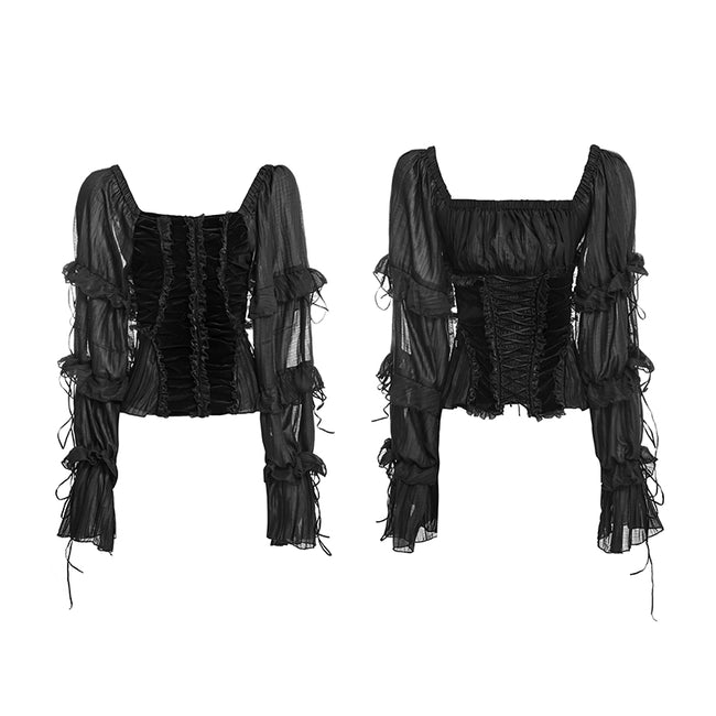 3D Handmade Slik Gorgeous Extra Long Gothic Shirt For Women