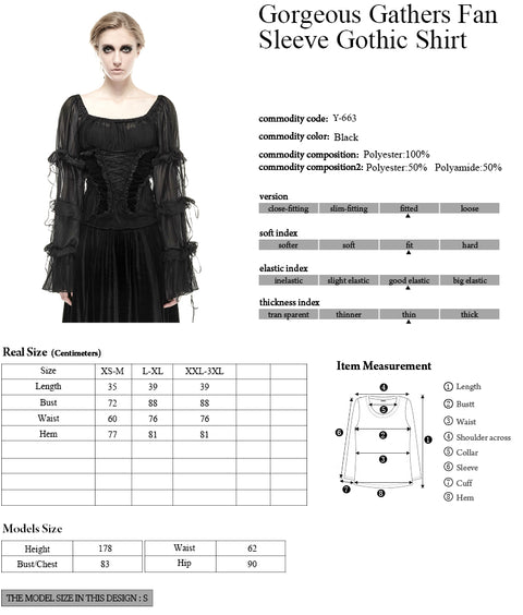 3D Handmade Slik Gorgeous Extra Long Gothic Shirt For Women