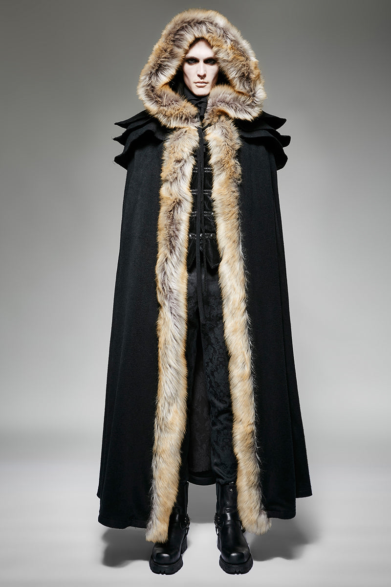 Long Cloak Gothic Trench Coats With Excellent Wool Collar– Punkravestore