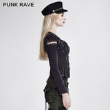 Vertical Stripes Shaped Punk Vest For Ladies