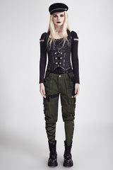 Vertical Stripes Shaped Punk Vest For Ladies
