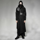 Asymmetric Hem Vintage And Modern Punk Jacket With High Collar
