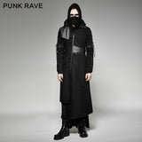 Asymmetric Hem Vintage And Modern Punk Jacket With High Collar